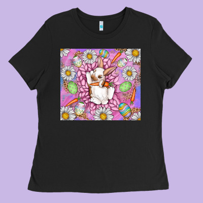 Easter Bunny Ladies Tee Designed By Cowhidedigitalart