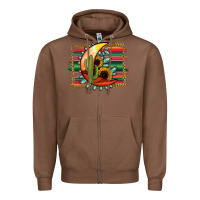 Chestnut turquoise desert moon serape background Zipper Hoodie - Jasminsmagicworld