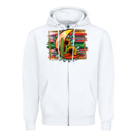 White turquoise desert moon serape background Zipper Hoodie - Jasminsmagicworld