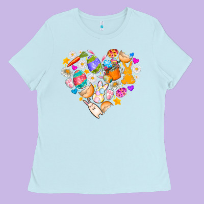 Easter Love Ladies Tee Designed By Cowhidedigitalart
