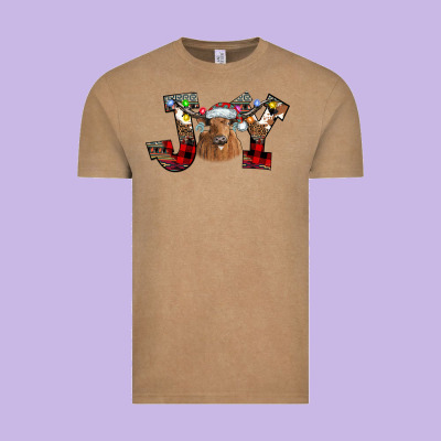 Joy Longhorn Vintage Tee Designed By Cowhidedigitalart