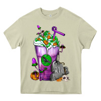 Mossy Halloween Cold Drink Frappe With Tombstone Heavy Core Tee - FaDigitalArtStudio