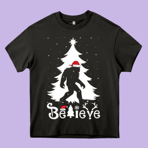 Bigfoot Christmas Shirt Heavy Core Tee Designed By Designefamous