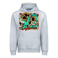 Heather Grey capricorn turquoise cowhide Urban Hoodie - RanaPortraitStore