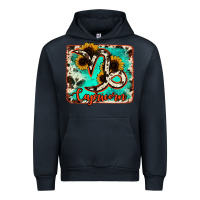 Navy capricorn turquoise cowhide Urban Hoodie - RanaPortraitStore