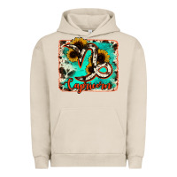 Pigment French Oak capricorn turquoise cowhide Urban Hoodie - RanaPortraitStore
