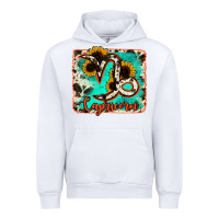 White capricorn turquoise cowhide Urban Hoodie - RanaPortraitStore