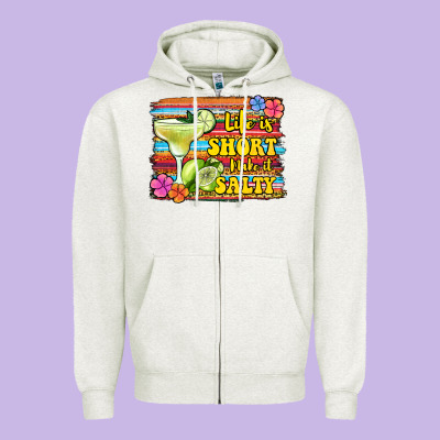 Life Is Short Make It Salty 1 Zipper Hoodie Designed By Jasminsmagicworld