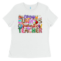 White Every Bunny Favorite Teacher Easter Ladies Tee - CowhideDigitalArt