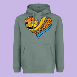 Bus Driver Off Duty Heart Heavyweight Hoodie Designed By Jasminsmagicworld