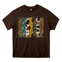 Chocolate Brown Western Brushstroke Heavy Core Tee - Jasminsmagicworld