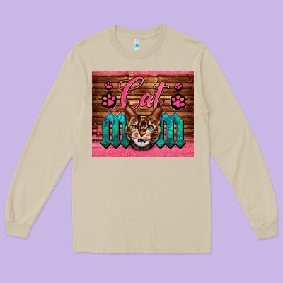 Western Cat Mom Long Sleeve Tee Designed By Lillyallendesigns