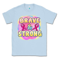 Dusty Blue brave and strong cancer Classic Tee - FaDigitalArtStudio