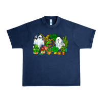 Navy Spooky Plants Urban Heavy Tee - CowhideDigitalArt