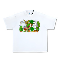White Spooky Plants Urban Heavy Tee - CowhideDigitalArt