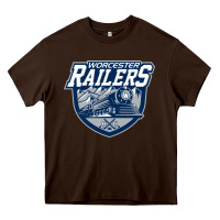 Chocolate Brown worcester railers Heavy Core Tee - DesigneFamous
