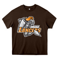 Chocolate Brown omaha lancers Heavy Core Tee - DesigneFamous