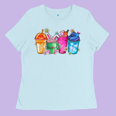 Easter Coffee Ladies Tee Designed By Cowhidedigitalart