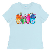 Baby Blue Easter Coffee Ladies Tee - CowhideDigitalArt