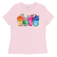 Bubblegum Pink Easter Coffee Ladies Tee - CowhideDigitalArt