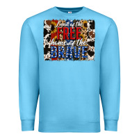 Ocean Blue Land of the Free Home of the Brave Brushstroke Premium Sweatshirt - Jasminsmagicworld
