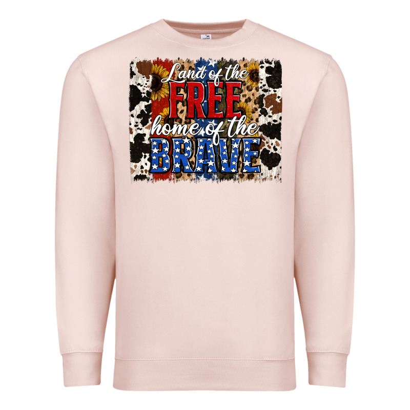 Land Of The Free Home Of The Brave Brushstroke Premium Sweatshirt by Jasminsmagicworld | Teevron