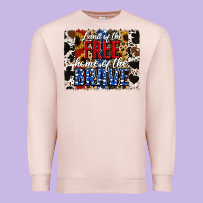 Land Of The Free Home Of The Brave Brushstroke Premium Sweatshirt Designed By Jasminsmagicworld
