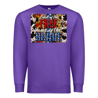Purple Land of the Free Home of the Brave Brushstroke Premium Sweatshirt - Jasminsmagicworld
