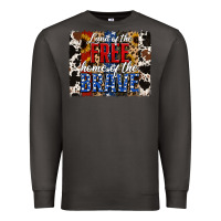 Smoke Land of the Free Home of the Brave Brushstroke Premium Sweatshirt - Jasminsmagicworld