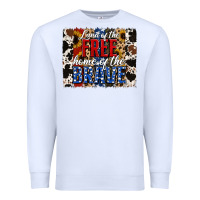 White Land of the Free Home of the Brave Brushstroke Premium Sweatshirt - Jasminsmagicworld