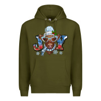 Army Green Christmas snow cow joy Premium Hoodie - BarkalooDesign
