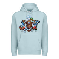 Blue Mist Christmas snow cow joy Premium Hoodie - BarkalooDesign