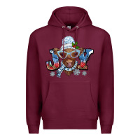Burgundy Christmas snow cow joy Premium Hoodie - BarkalooDesign