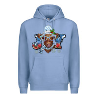 Colony Blue Christmas snow cow joy Premium Hoodie - BarkalooDesign