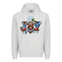 Dove Grey Christmas snow cow joy Premium Hoodie - BarkalooDesign