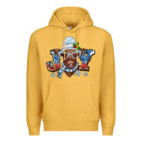 Mustard Christmas snow cow joy Premium Hoodie - BarkalooDesign