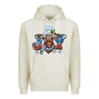 Oatmeal Heather Christmas snow cow joy Premium Hoodie - BarkalooDesign