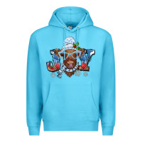 Ocean Blue Christmas snow cow joy Premium Hoodie - BarkalooDesign