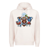Pale Pink Christmas snow cow joy Premium Hoodie - BarkalooDesign