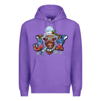 Purple Christmas snow cow joy Premium Hoodie - BarkalooDesign