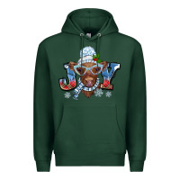 Sports Green Christmas snow cow joy Premium Hoodie - BarkalooDesign