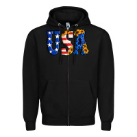 Black usa western font Zipper Hoodie - Jasminsmagicworld