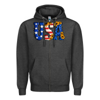 Charcoal Heather usa western font Zipper Hoodie - Jasminsmagicworld