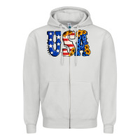 Dove Grey usa western font Zipper Hoodie - Jasminsmagicworld