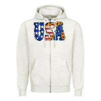 Usa Western Font Zipper Hoodie | Teevron