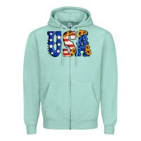 Seafoam usa western font Zipper Hoodie - Jasminsmagicworld
