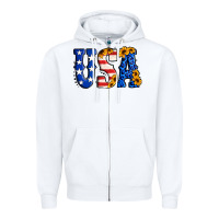 White usa western font Zipper Hoodie - Jasminsmagicworld