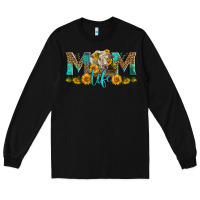 Black Western Charolais Cow Mom Life Long Sleeve Tee - LillyAllenDesigns