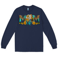 Navy Western Charolais Cow Mom Life Long Sleeve Tee - LillyAllenDesigns