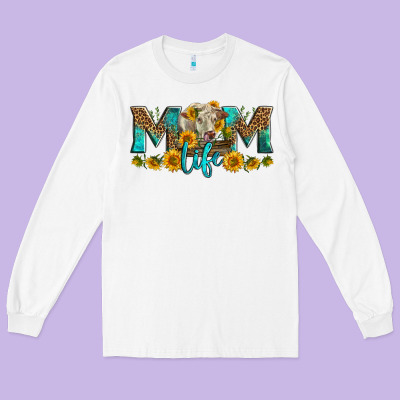 Western Charolais Cow Mom Life Long Sleeve Tee Designed By Lillyallendesigns